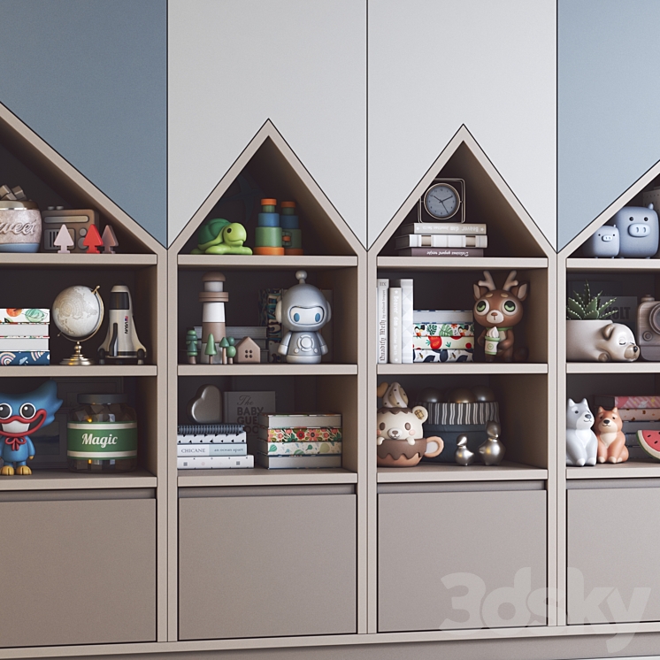Wardrobe and toys in the childrens room 18 3DS Max - thumbnail 2