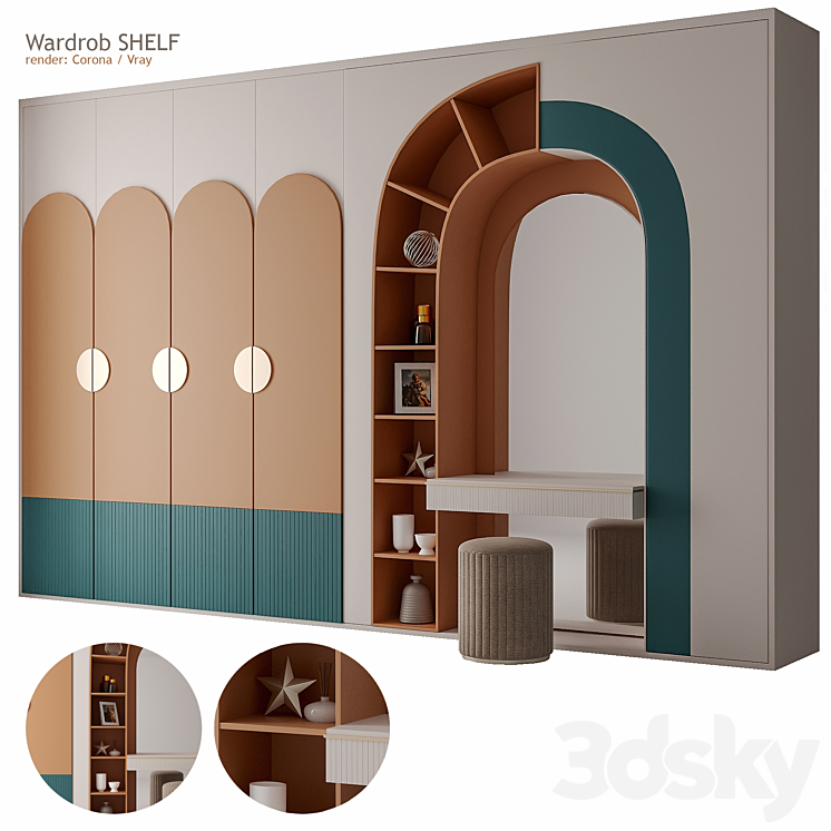 Wardrobe shelf 3DS Max Model - thumbnail 1