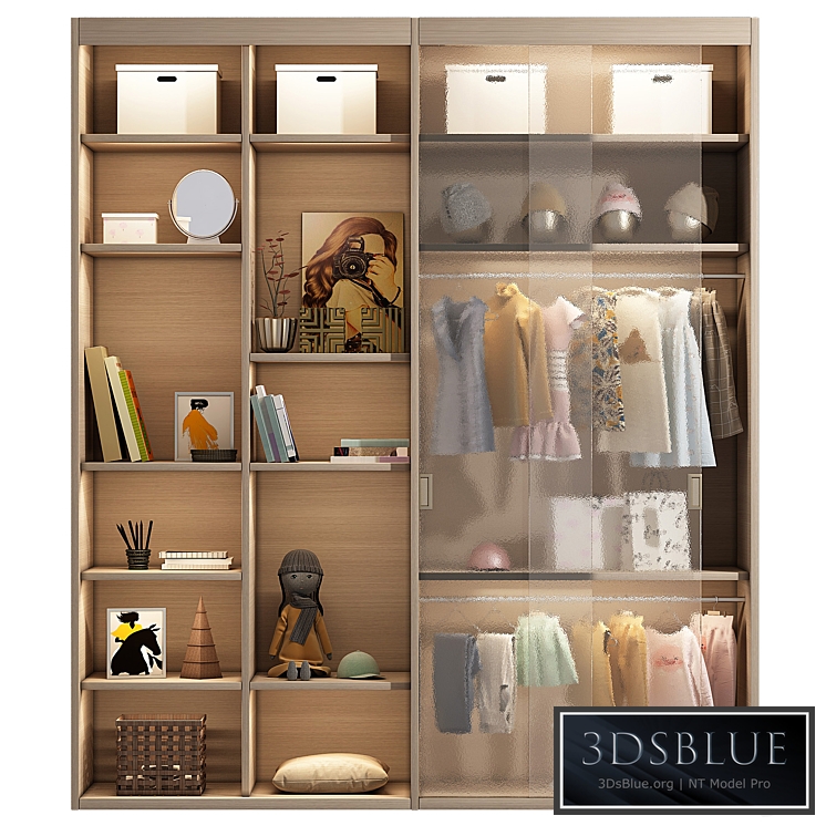 Wardrobe with decor 1 3DS Max - thumbnail 3