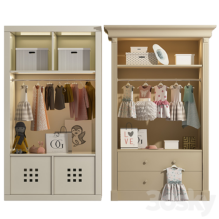 Wardrobe with decor 3 3DS Max - thumbnail 1