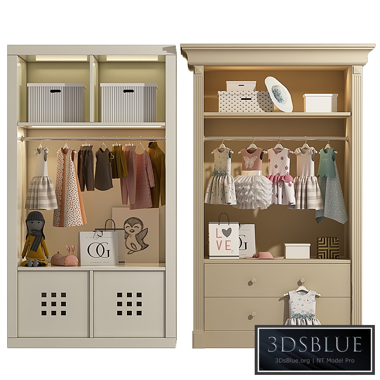 Wardrobe with decor 3 3DS Max - thumbnail 3