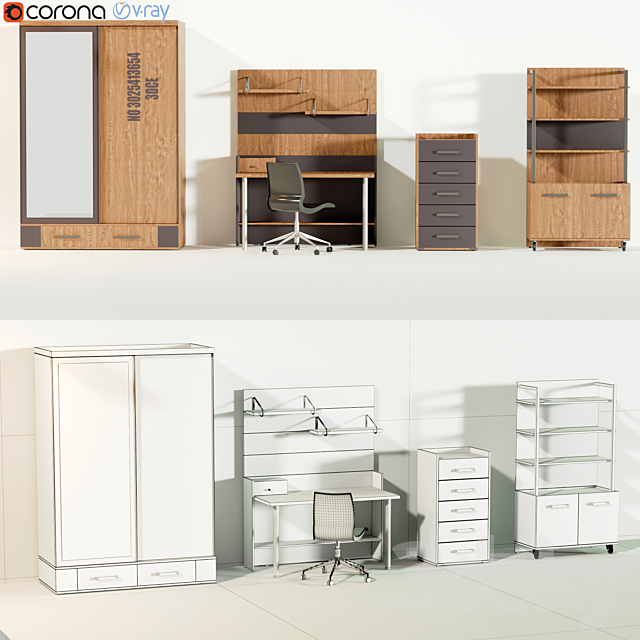 Wardrobe_3dce_set_1 3DSMax File - thumbnail 2