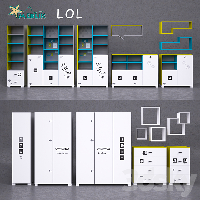 Youth furniture LOL-Cases racks 3ds Max - thumbnail 1