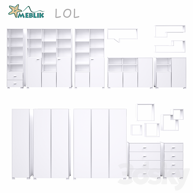 Youth furniture LOL-Cases racks 3ds Max - thumbnail 3