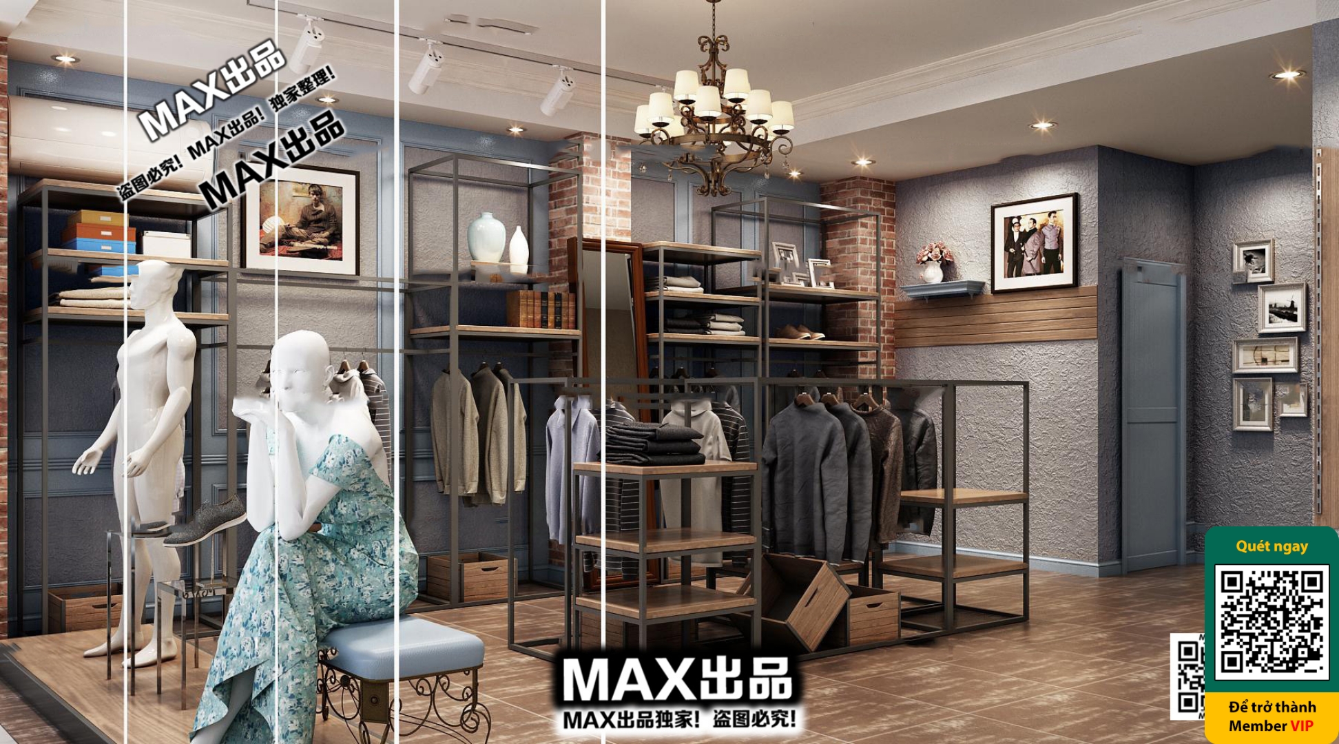 CLOTHING STORE – VRAY / CORONA – 3D MODEL – 6305 - thumbnail 1