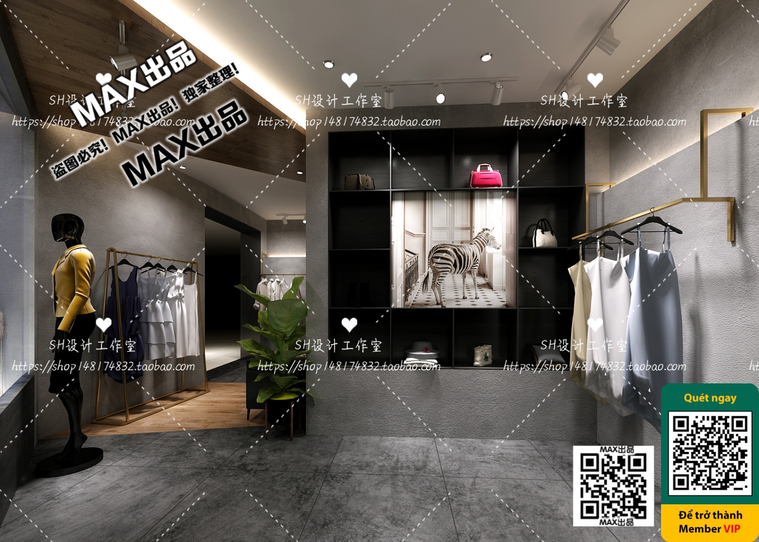 CLOTHING STORE – VRAY / CORONA – 3D MODEL – 6349 - thumbnail 1