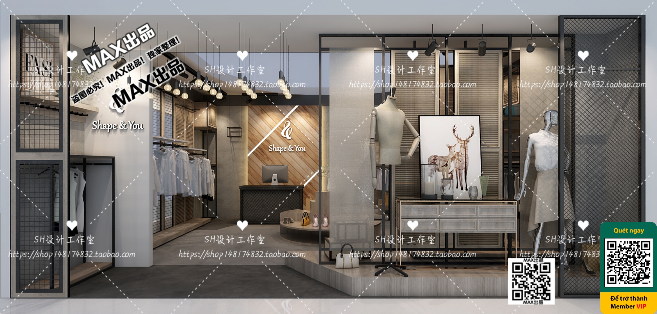 CLOTHING STORE – VRAY / CORONA – 3D MODEL – 6351 - thumbnail 1