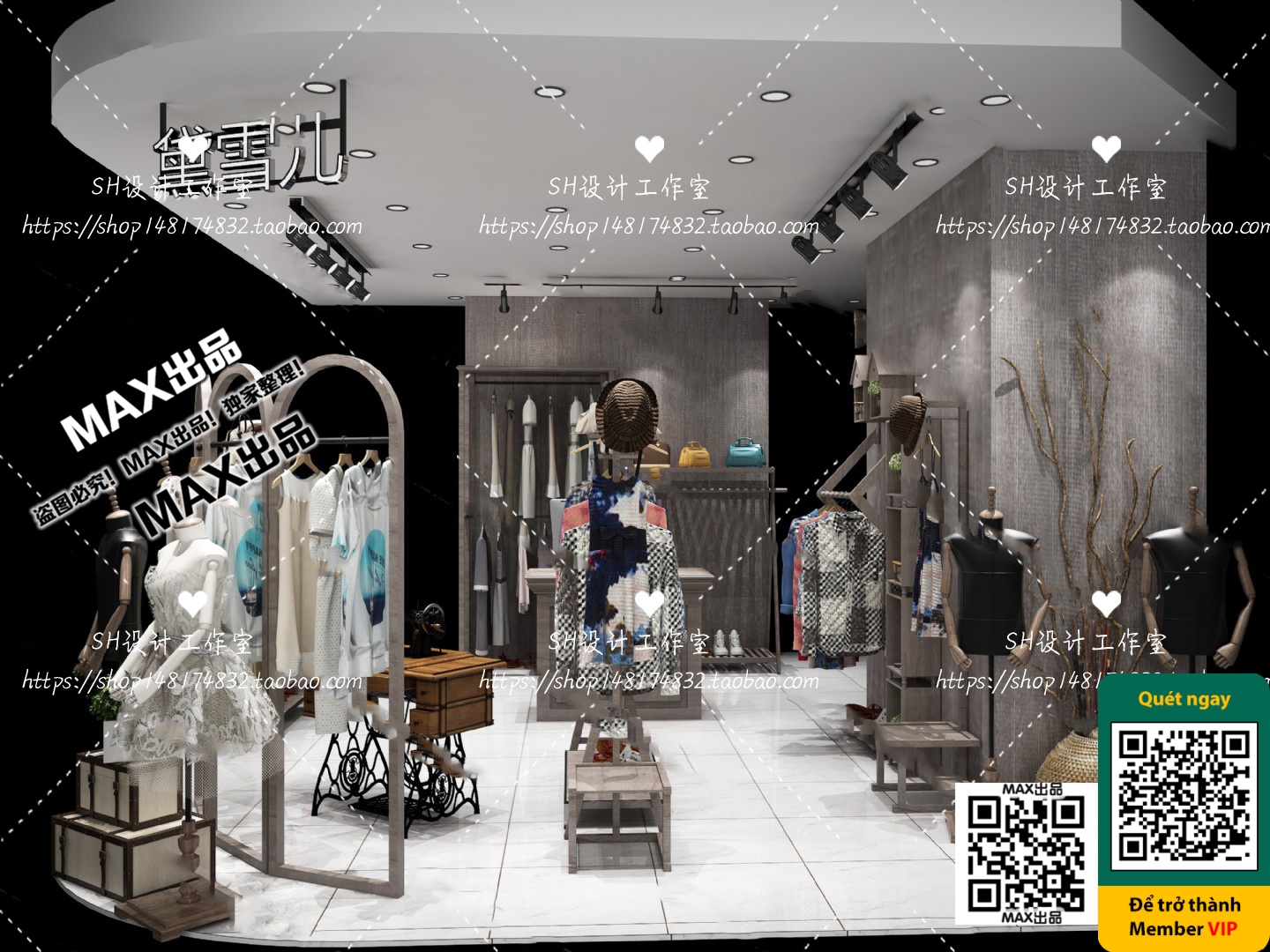 CLOTHING STORE – VRAY / CORONA – 3D MODEL – 6361 - thumbnail 1