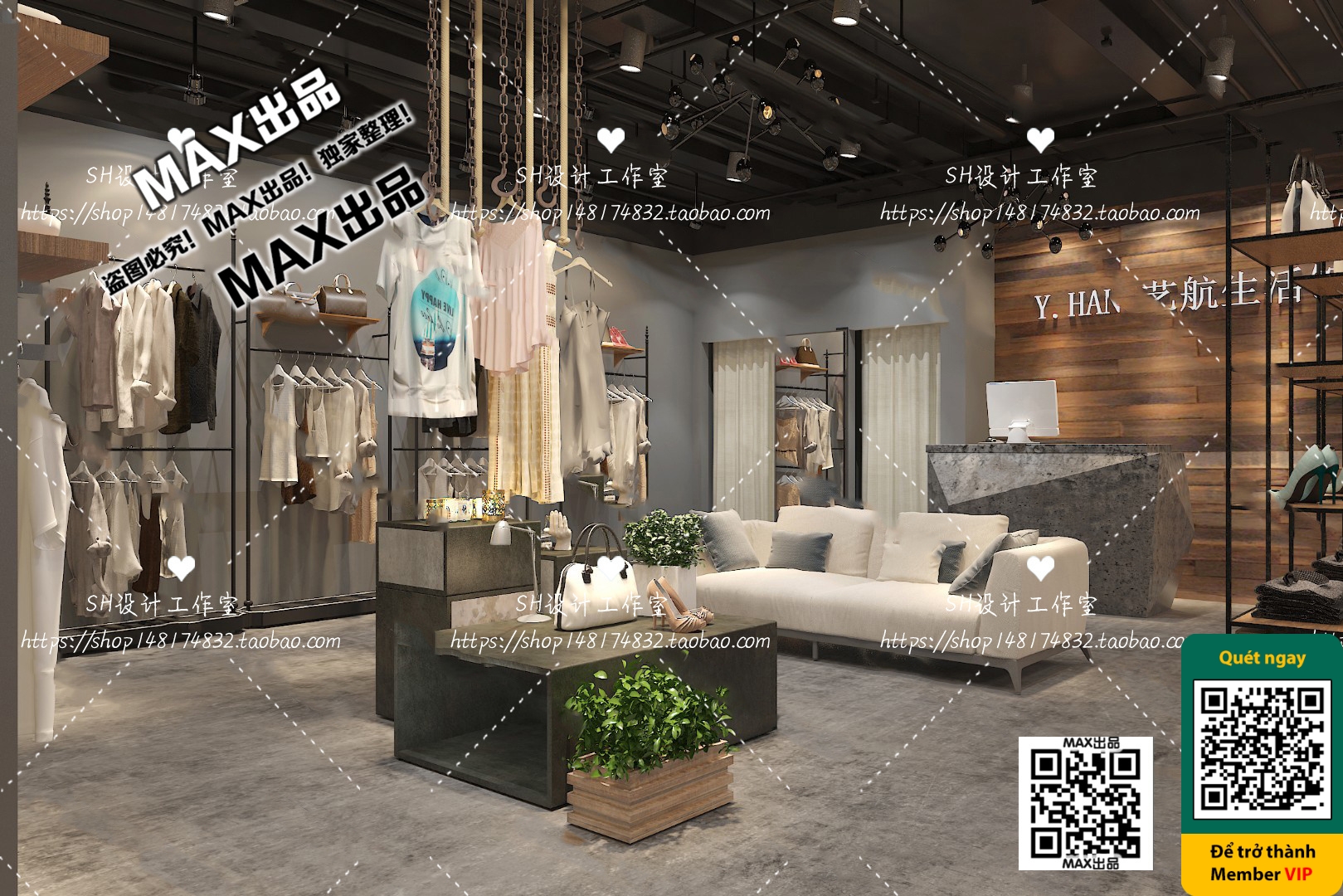 CLOTHING STORE – VRAY / CORONA – 3D MODEL – 6367 - thumbnail 1