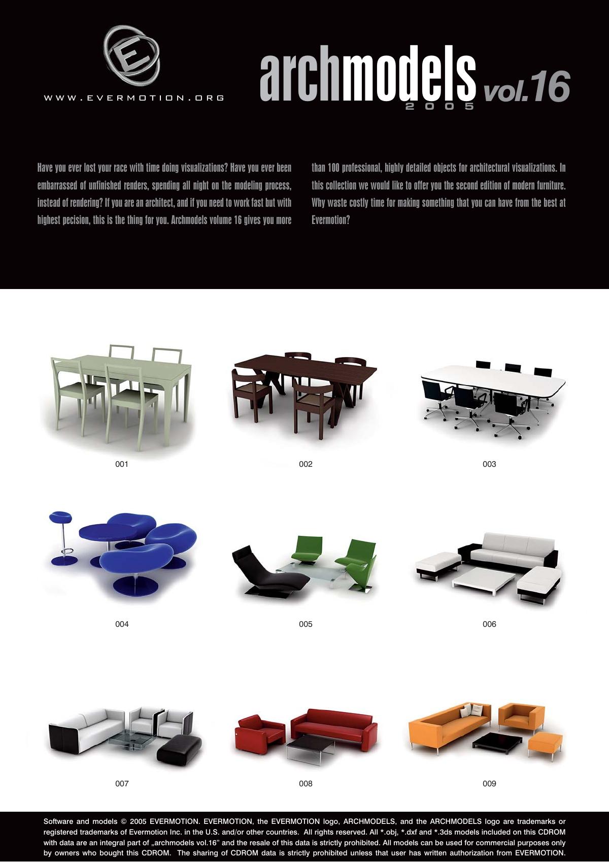 Evermotion Archmodels Vol 016 [table chair sofa coffee table] - thumbnail 1