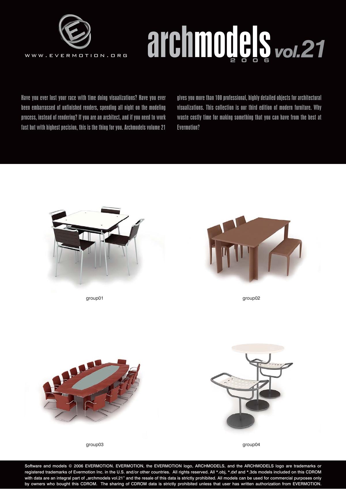 Evermotion Archmodels Vol 021 [table chair sofa coffee table] - thumbnail 1