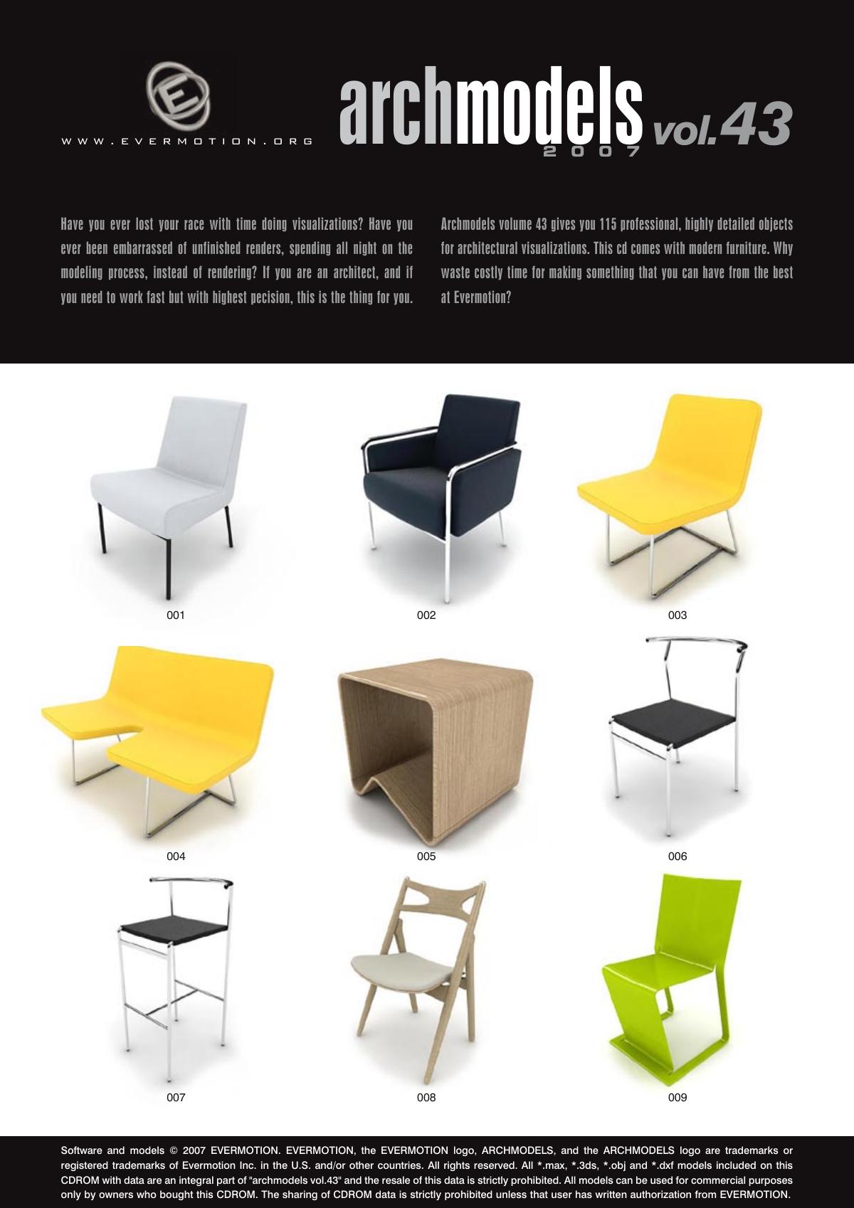 Evermotion Archmodels Vol 043 [table chair sofa coffee table] - thumbnail 1