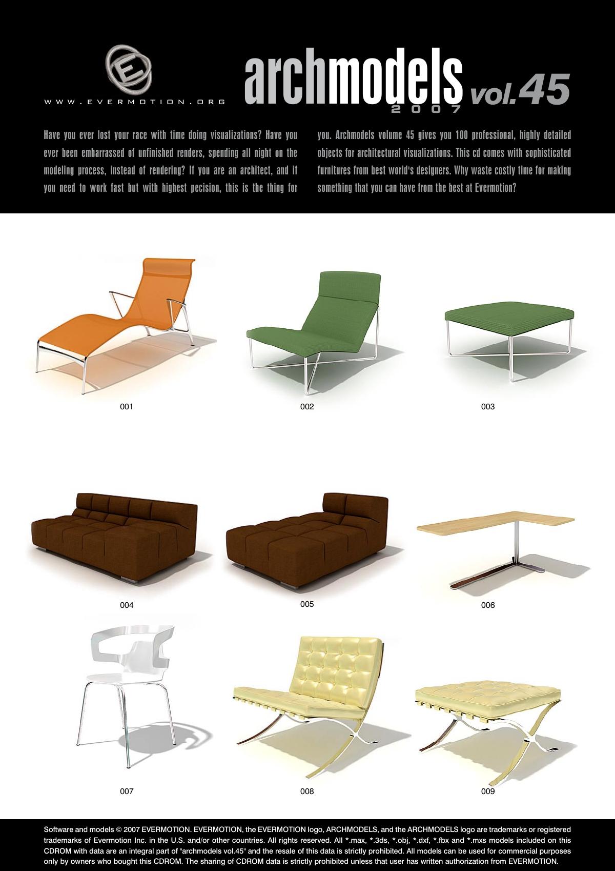 Evermotion Archmodels Vol 045 [table chair sofa coffee table] - thumbnail 1