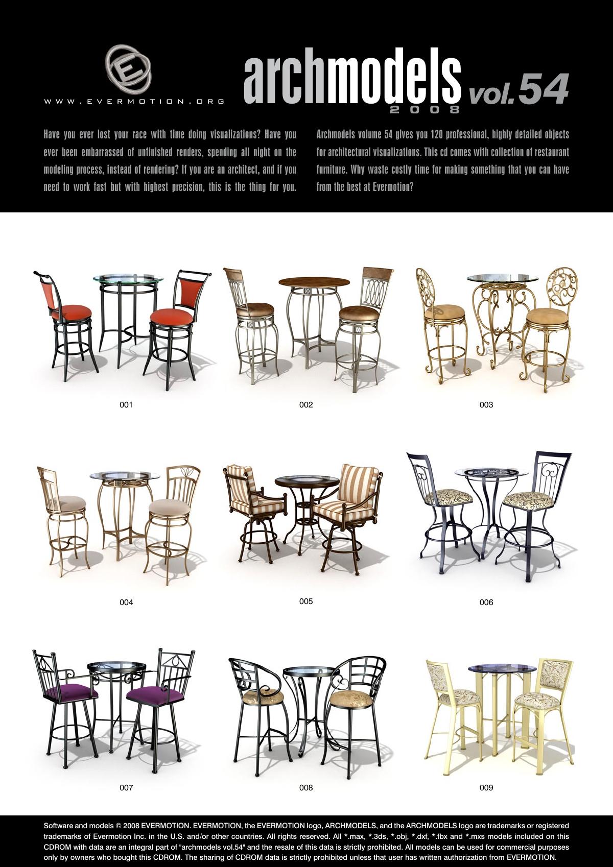 Evermotion Archmodels Vol 054 [Dining table and chair combination] - thumbnail 1