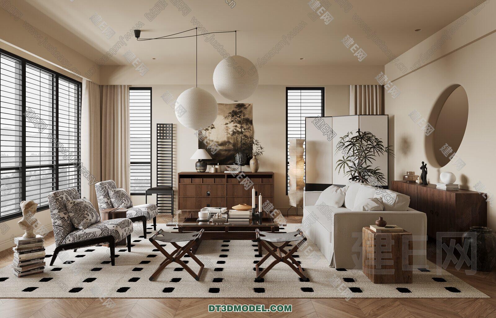 CORONA LIVING ROOM 3D MODELS – 004 - thumbnail 1