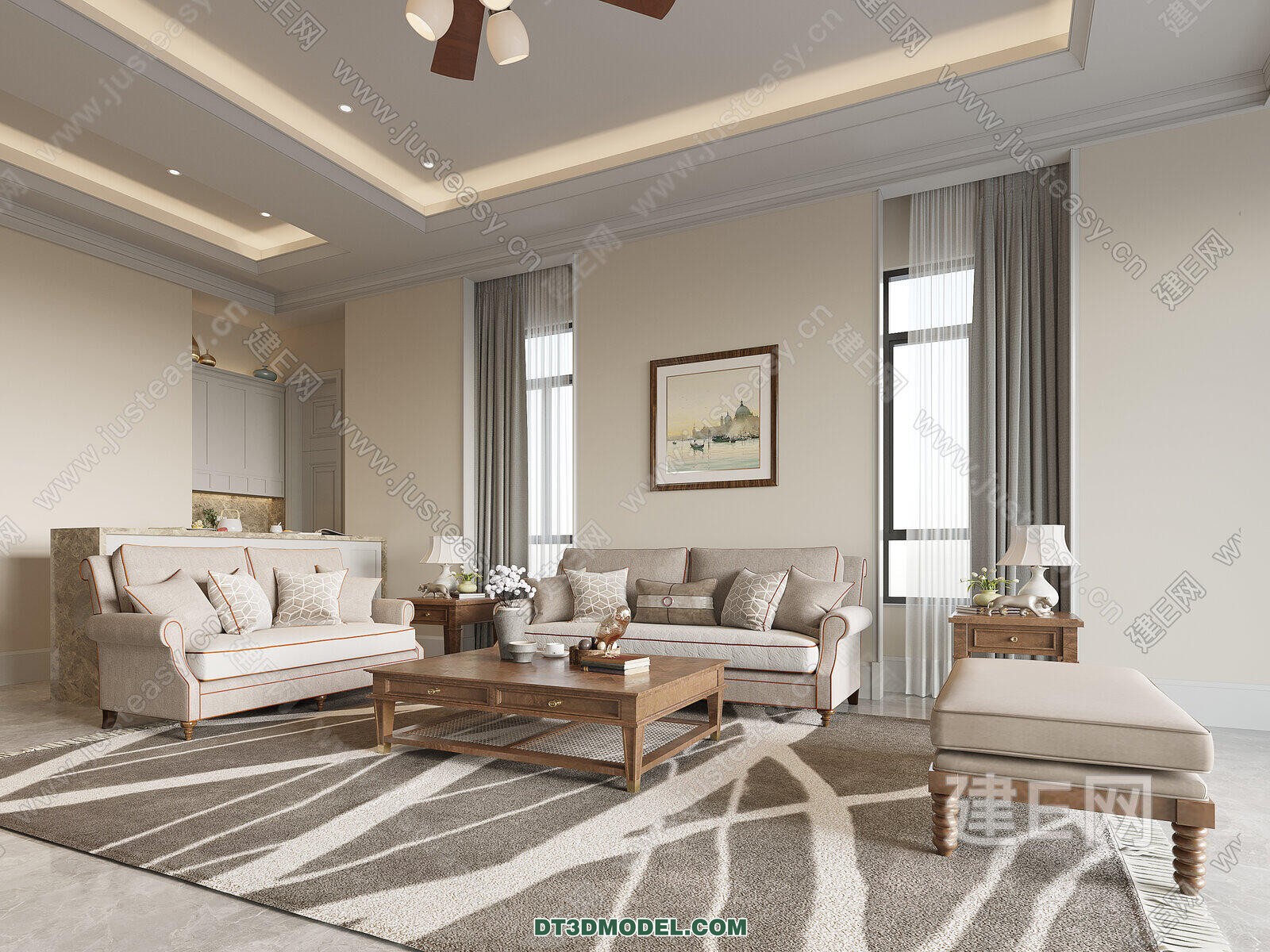 CORONA LIVING ROOM 3D MODELS – 005 - thumbnail 1