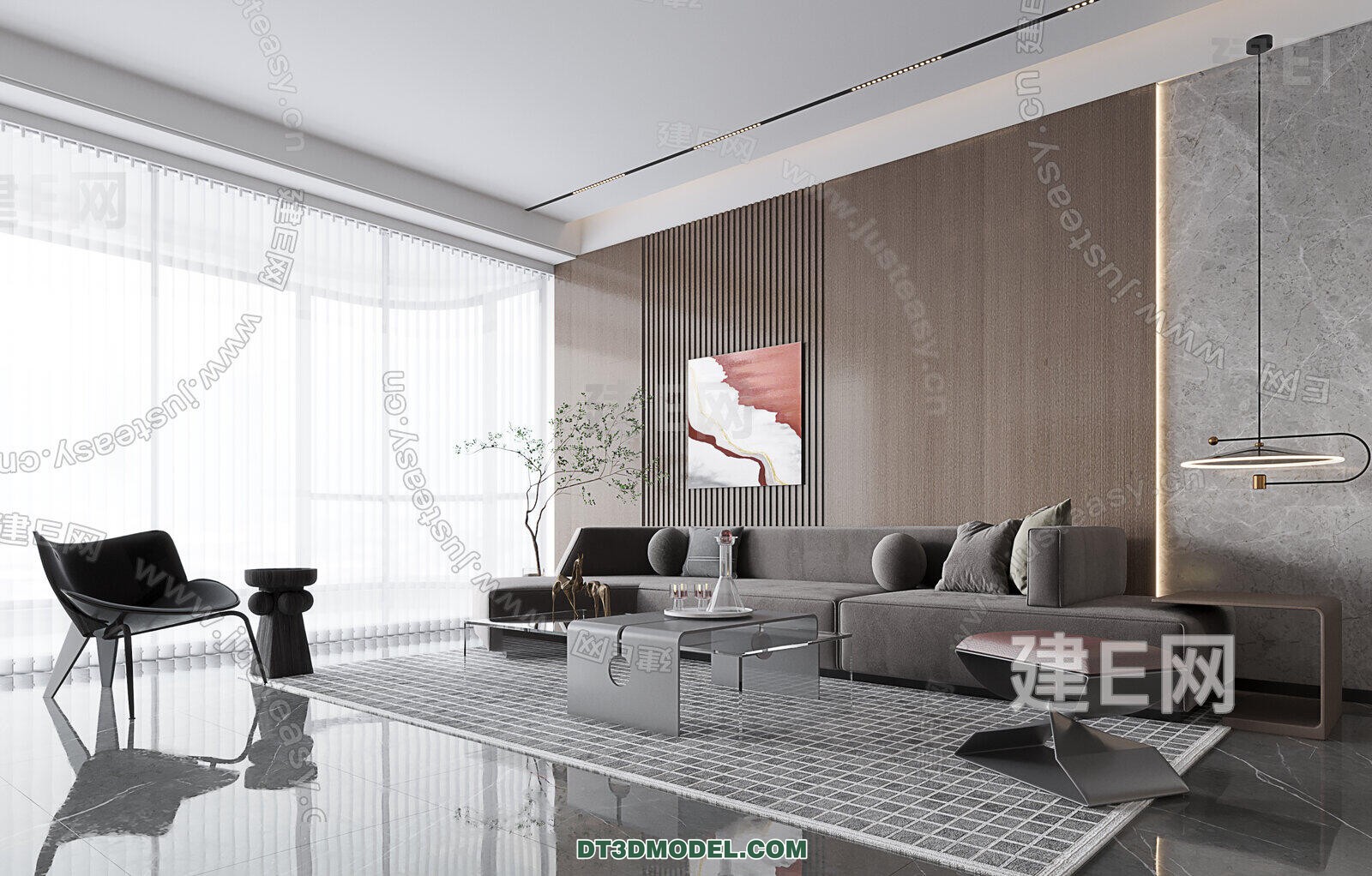 CORONA LIVING ROOM 3D MODELS – 009 - thumbnail 1