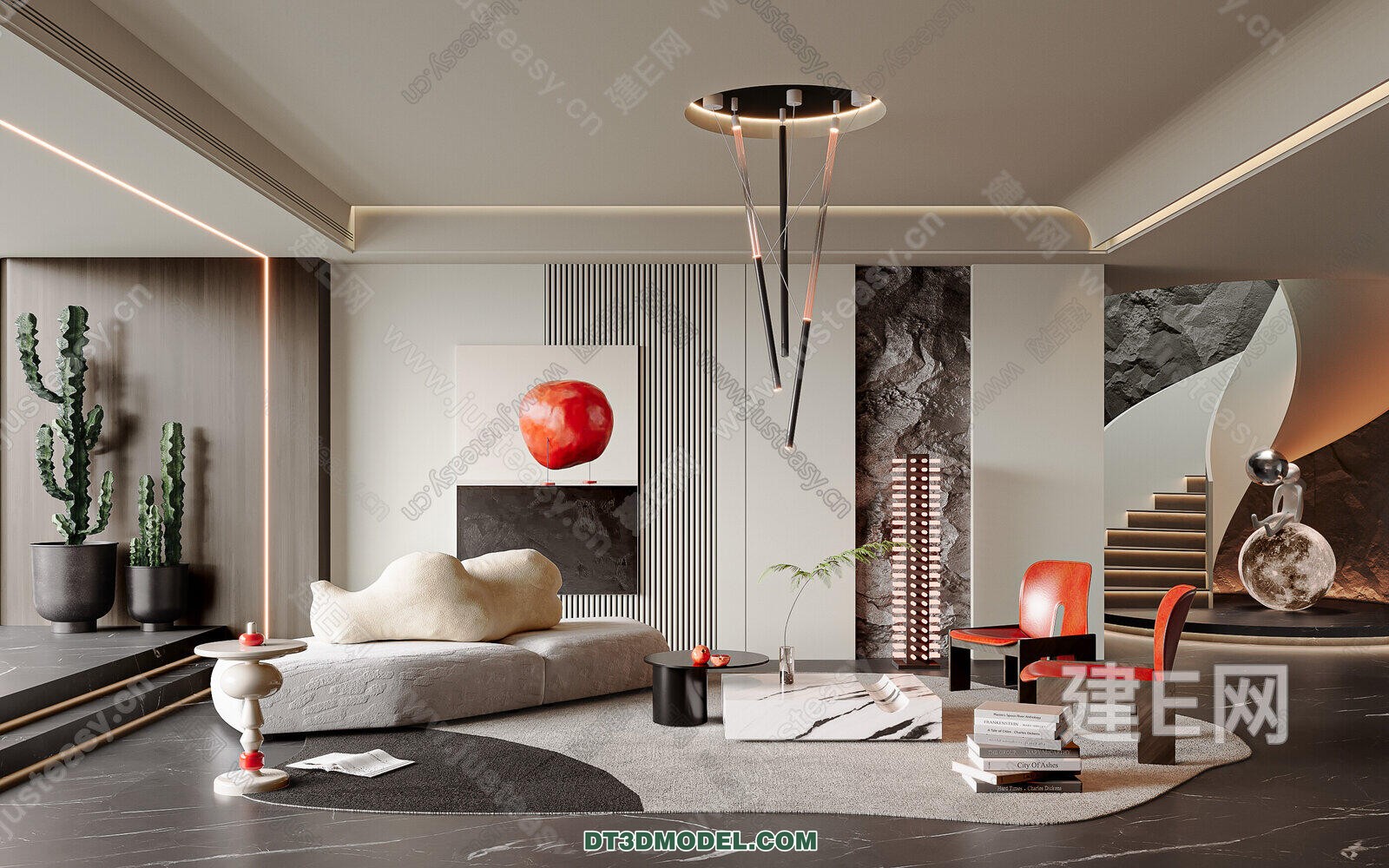 CORONA LIVING ROOM 3D MODELS – 015 - thumbnail 1