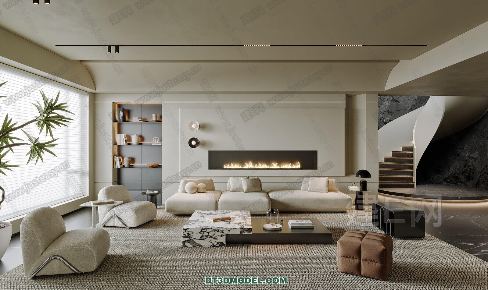 CORONA LIVING ROOM 3D MODELS – 050 - thumbnail 1