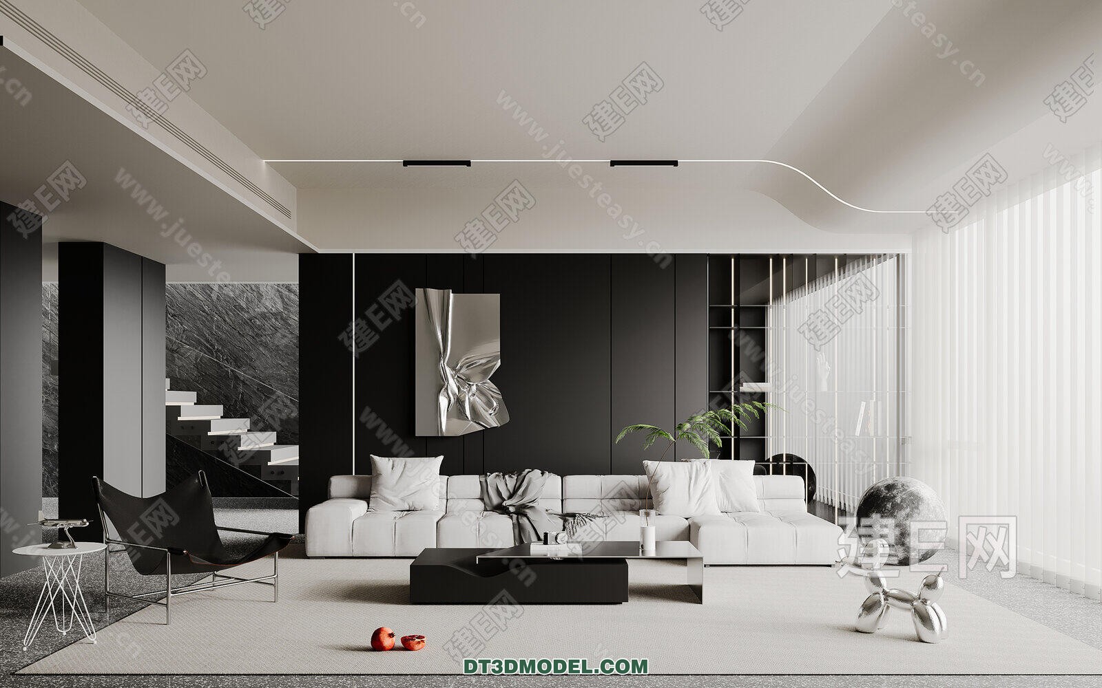 CORONA LIVING ROOM 3D MODELS – 055 - thumbnail 1