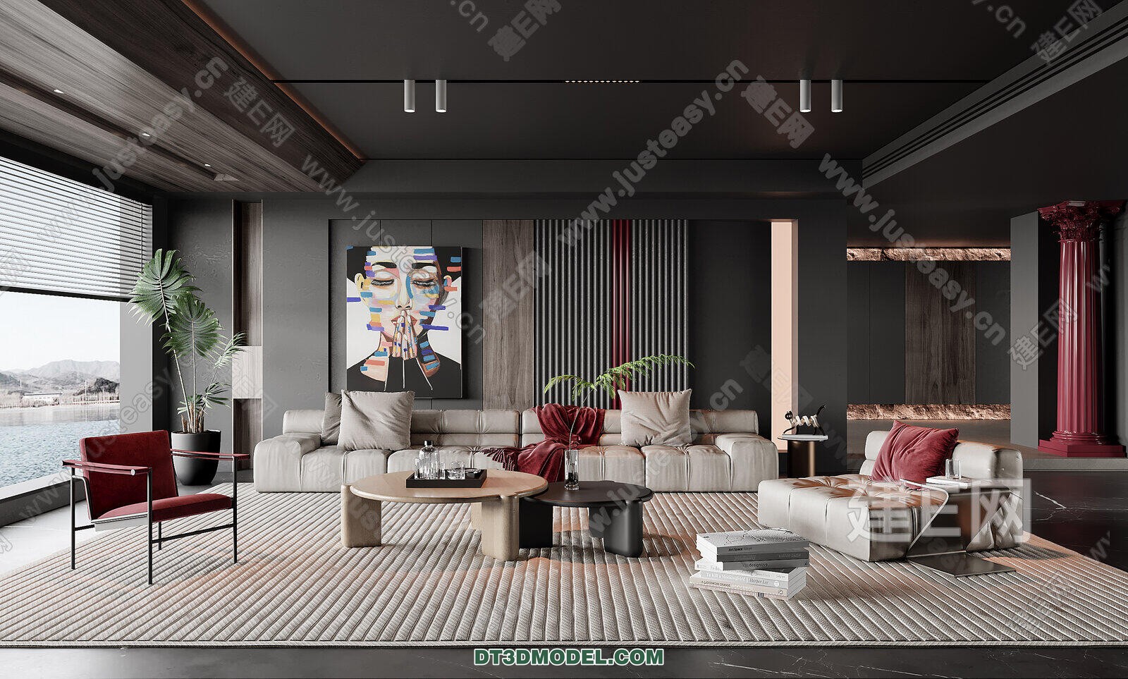 CORONA LIVING ROOM 3D MODELS – 067 - thumbnail 1