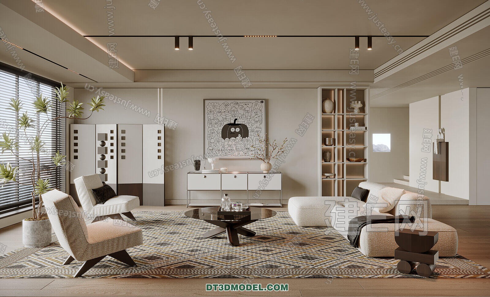 CORONA LIVING ROOM 3D MODELS – 068 - thumbnail 1