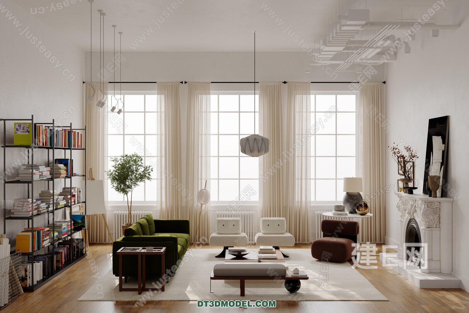 CORONA LIVING ROOM 3D MODELS – 078 - thumbnail 1