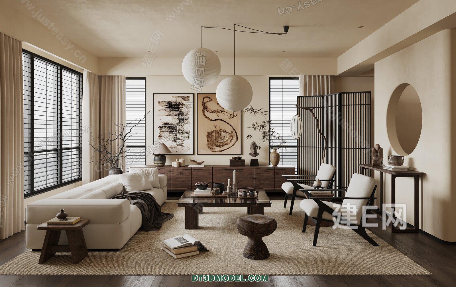 CORONA LIVING ROOM 3D MODELS – 080 - thumbnail 1