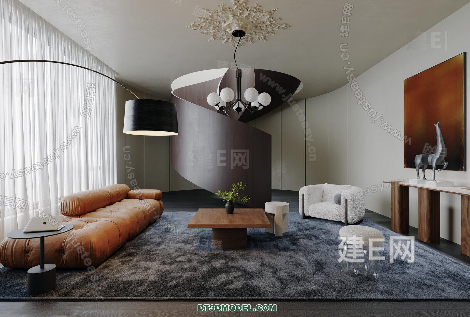 CORONA LIVING ROOM 3D MODELS – 092 - thumbnail 1