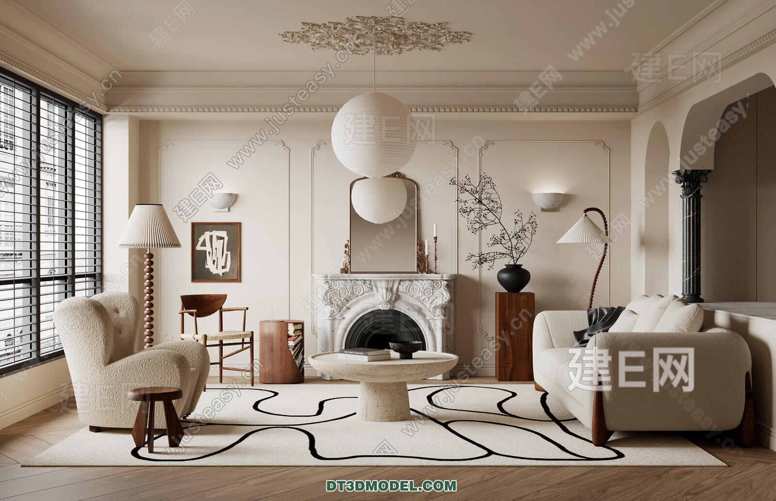 CORONA LIVING ROOM 3D MODELS – 097 - thumbnail 1