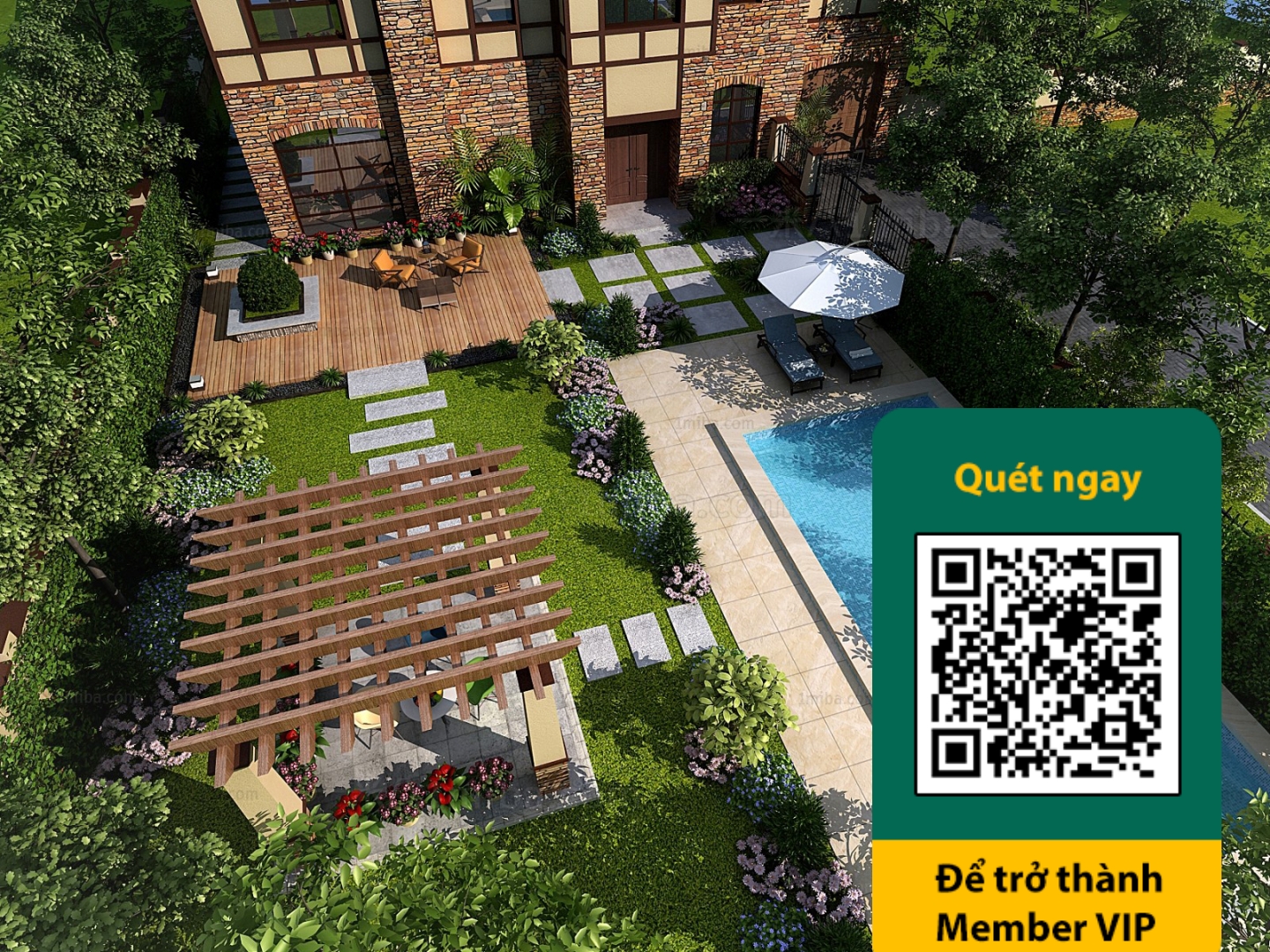 COURTYARD – VRAY / CORONA – 3D MODEL – 6507 - thumbnail 1