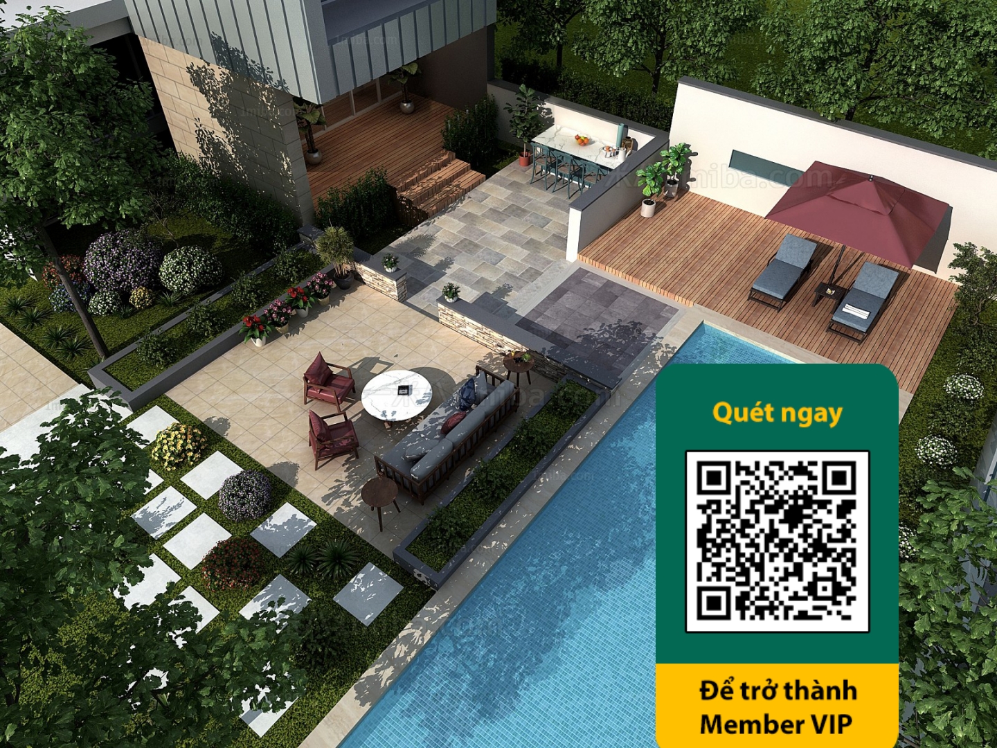 COURTYARD – VRAY / CORONA – 3D MODEL – 6515 - thumbnail 1