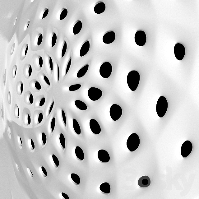 3D Panel Corian Phyllotaxis 3DS Max Model - thumbnail 2