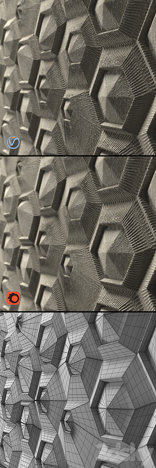 3D panel – hxf-04 Exagon – by Elija Porter 3DS Max Model - thumbnail 3