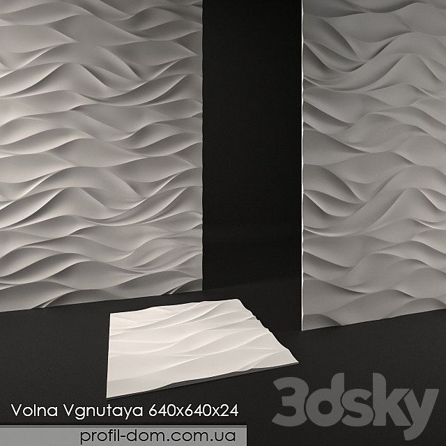 3D Panel Volna Vgnutaya 3ds Max - thumbnail 1