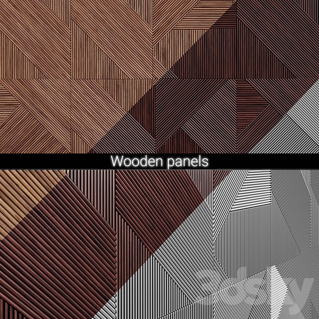 3D panels Emmemobili STRIPES BOISERIE 3DS Max Model - thumbnail 2