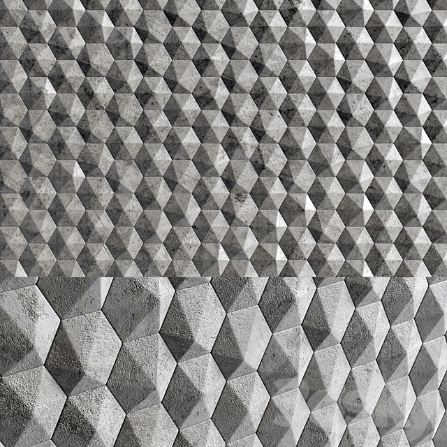 3D panels Hexagons 3DS Max Model - thumbnail 2