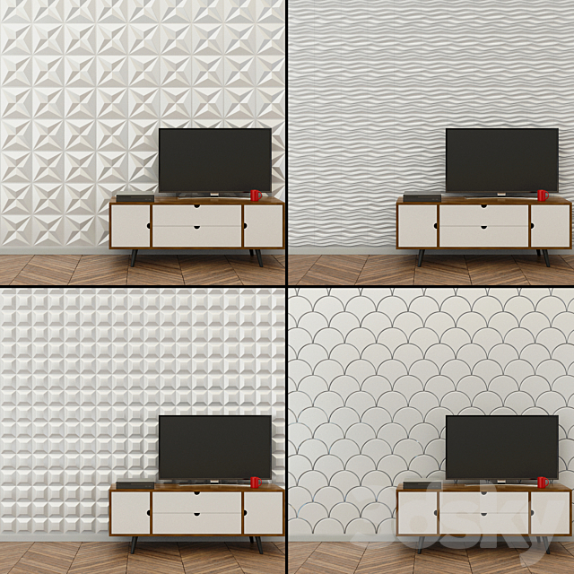 3D Wall Panel Collection Part-2 3DS Max Model - thumbnail 3