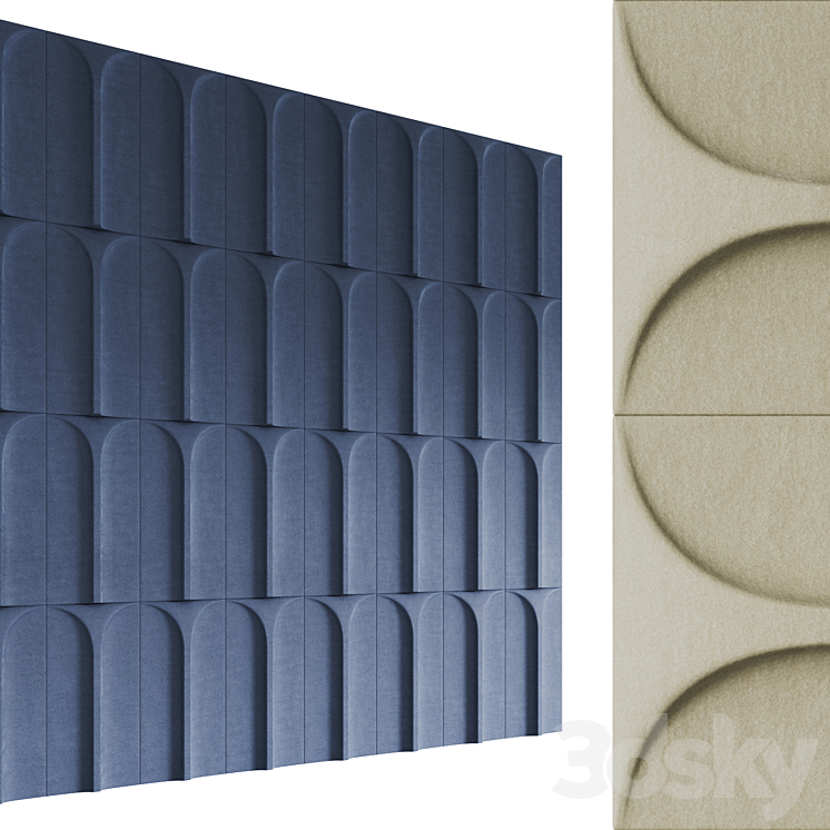 Arc Acoustic Wall Panel by Stone 3DS Max Model - thumbnail 1