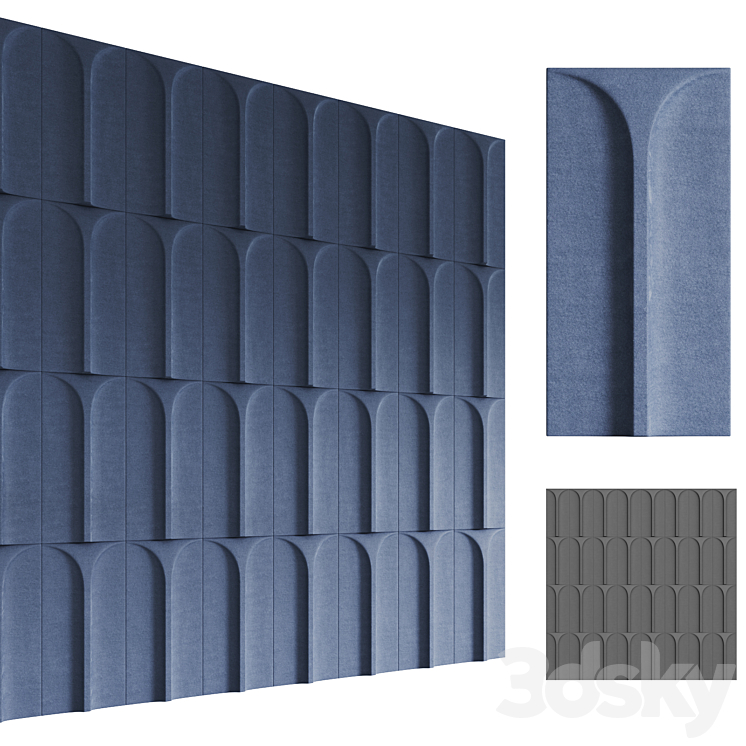 Arc Acoustic Wall Panel by Stone 3DS Max Model - thumbnail 2