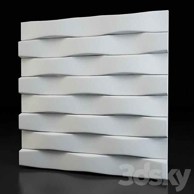 Brick-3d plaster panel 3DS Max Model - thumbnail 1