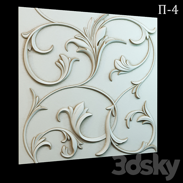 Decorative 3D panel P-4 3ds Max - thumbnail 1