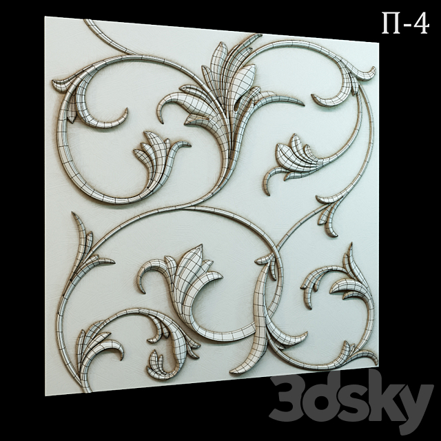 Decorative 3D panel P-4 3ds Max - thumbnail 2