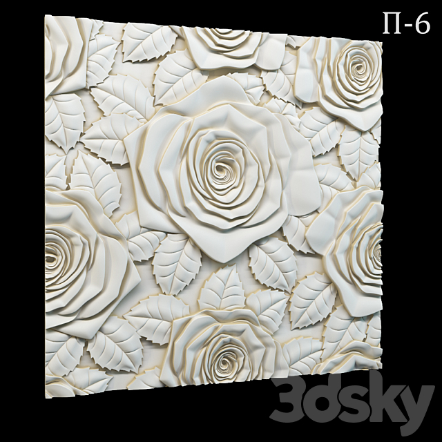 Decorative 3D panel P-6 3ds Max - thumbnail 1