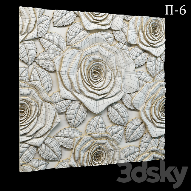 Decorative 3D panel P-6 3ds Max - thumbnail 2