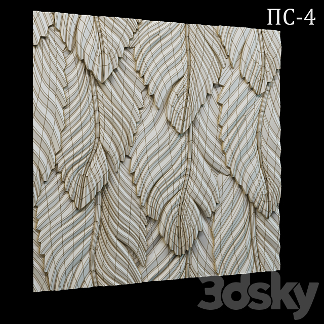 Decorative 3D panel PS-4 3DS Max Model - thumbnail 2