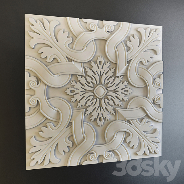 Decorative panel 744 3DS Max Model - thumbnail 2