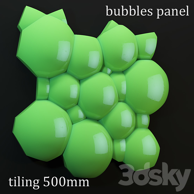 Decorative panel Bubbles 3ds Max - thumbnail 2