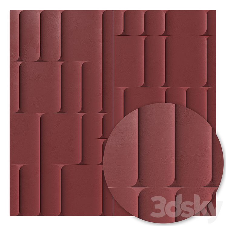 Decorative panel Inkiostro Bianco MOTIVO 3DS Max Model - thumbnail 1