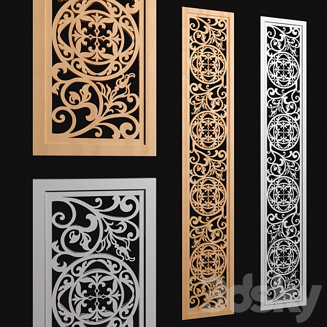 decorative panel-partition №3 3DS Max Model - thumbnail 2